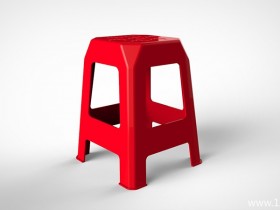 ProE建模日常生活用品凳子 3D模型及渲染效果图
