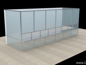 3Dmax建模食堂打菜窗口3D模型及渲染效果图