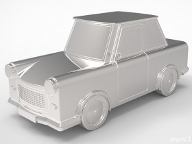 Proe建模合金车3D模型渲染效果图