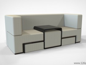 双人沙发proe建模及渲染效果图作品