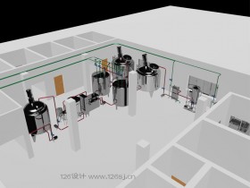 autocad生产流程3D建模效果图